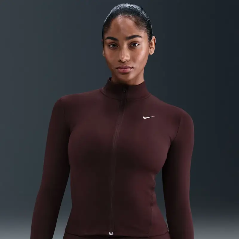 One Fitted Dri-FIT FZ Jacket Women's Burgundy Sweatshirt