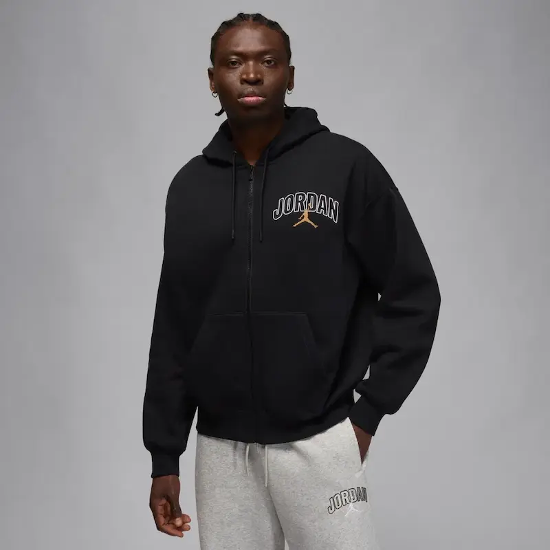 Jordan Brooklyn Oversize FZ Hoodie Men's Black Sweatshirt