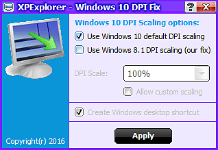 نرم افزار Windows 10 DPI Fix