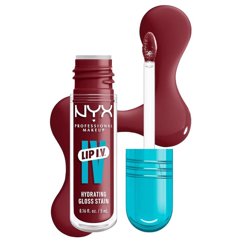 لیپ گلاس ساتین نیکس Nyx مدل Lip Iv شماره Drippin In Rose 08