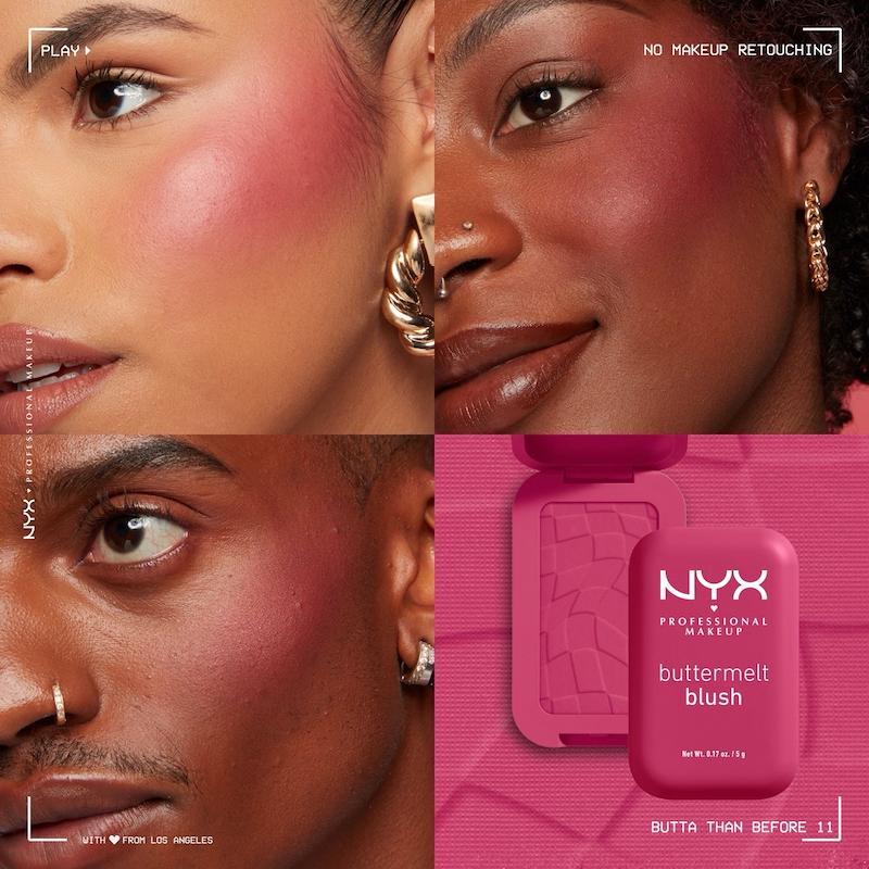 رژگونه پودری نیکس مدل باترملت بلاش  NYX PROFESSIONAL MAKEUP BUTTERMELT COMPACT BLUSH 11 BUTTA THAN BEFORE