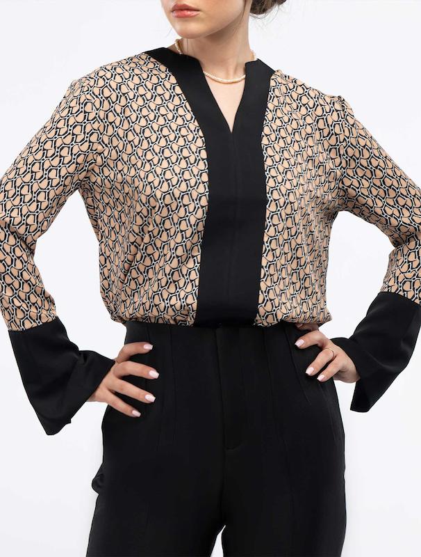 شومیز زنانه هوکانی کد 5018227 کرم روشن 