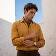 پیراهن مردانه لینن هوکانی کد 1084810 نارنجی