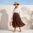 دامن زنانه هوکانی کد 5066633 قهوه ای تیره 