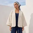 کت ژاکارد زنانه هوکانی کد 5073227 کرم روشن