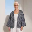 کت ژاکارد زنانه هوکانی کد 5073231 طوسی تیره
