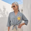 شومیز زنانه هوکانی کد 5077716 آبی روشن
