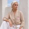 شومیز زنانه هوکانی کد 5077728 کرم تیره