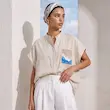 شومیز زنانه هوکانی کد 5078727 کرم روشن