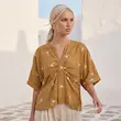 شومیز زنانه هوکانی کد 5079728 کرم تیره