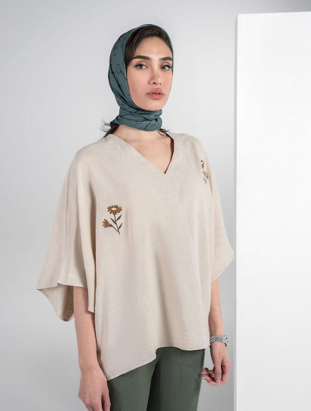 شومیز زنانه هوکانی کد 5017927 کرم روشن