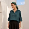 بلوز زنانه هوکانی کد 5065313 سبز تیره