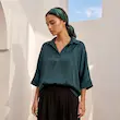 بلوز زنانه هوکانی کد 5065313 سبز تیره