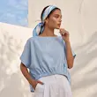 بلوز زنانه هوکانی کد 5069516 آبی روشن