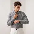 پیراهن پشمی مردانه هوکانی کد 1057830طوسی روشن