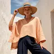 بلوز زنانه هوکانی کد 5069610 نارنجی