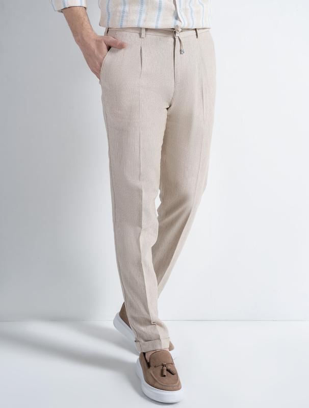 شلوار کتان مردانه هوکانی کد 1065727 کرم روشن