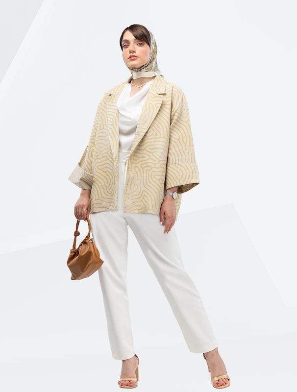 شلوار کتان زنانه هوکانی کد 5019802 سفید