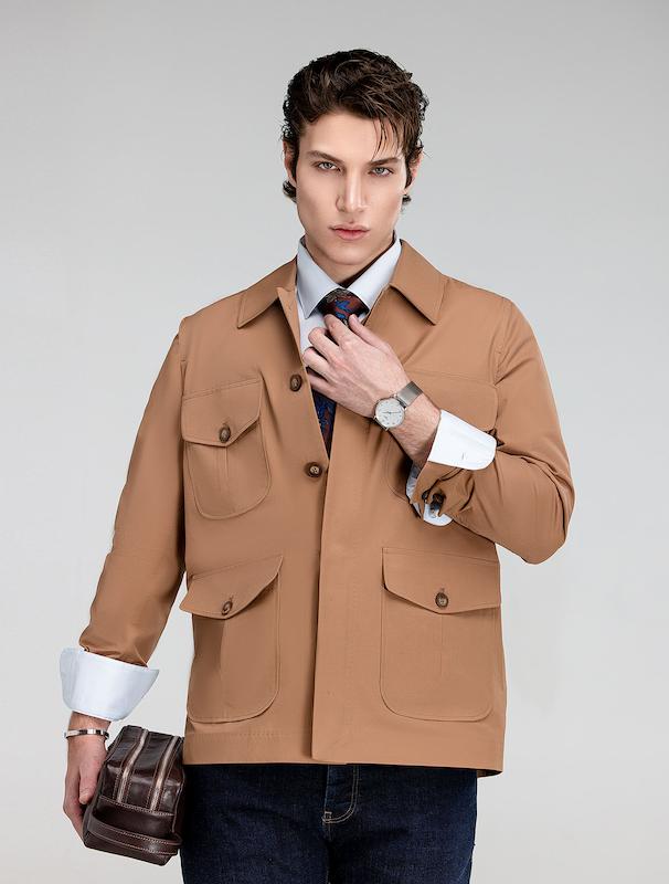 ژاکت مردانه هوکانی کد 1071753 شتری