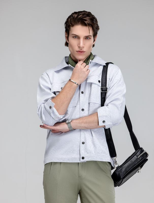 ژاکت مردانه هوکانی کد 1071405 ملانژ