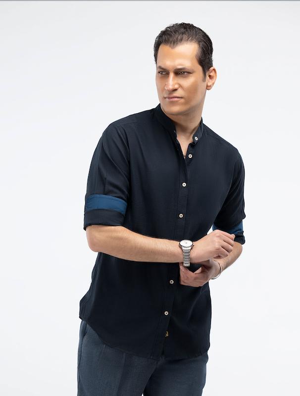 پیراهن مردانه هوکانی کد 1066704 سرمه ای