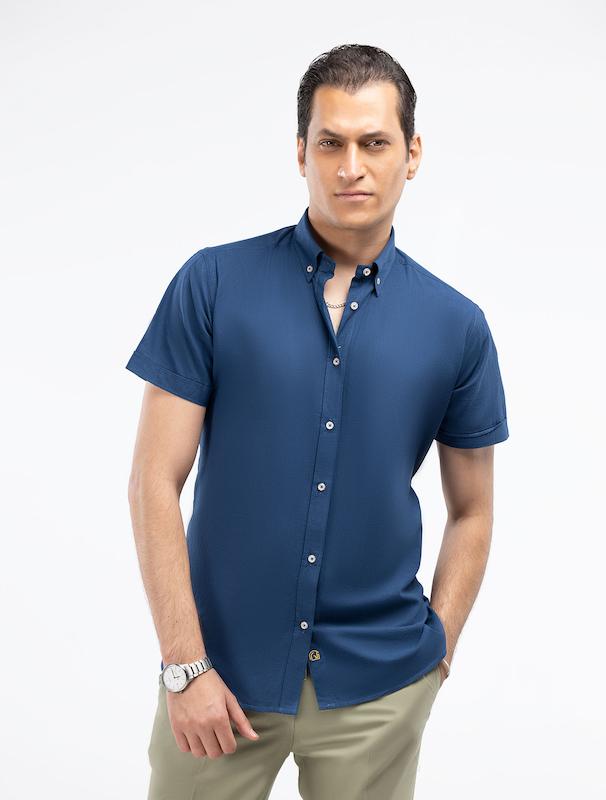 پیراهن مردانه هوکانی کد 1066603 سرمه ای روشن