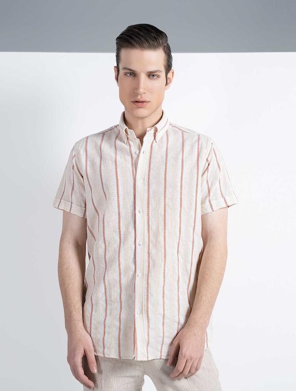 پیراهن مردانه هوکانی کد 1064810 نارنجی