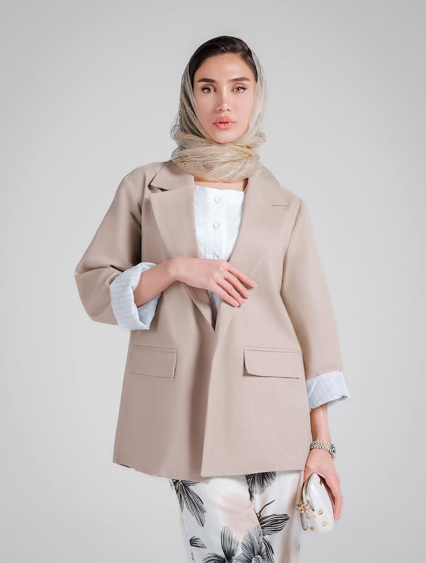 کت زنانه هوکانی کد 5018827 کرم روشن