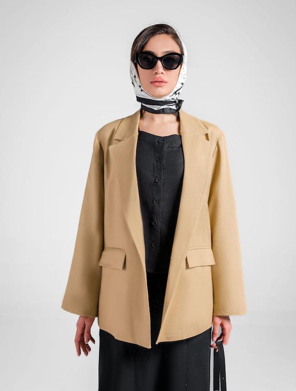 کت زنانه هوکانی کد 5018828 کرم تیره