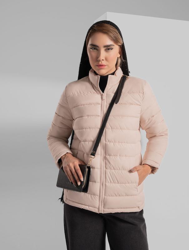 کاپشن زنانه هوکانی کد 5011627 کرم روشن