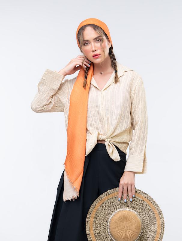 شومیز زنانه هوکانی کد 5024127 کرم روشن