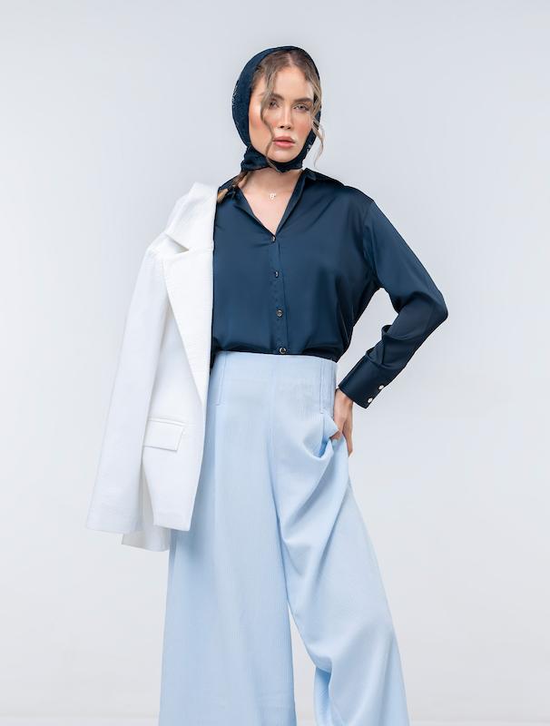 شومیز زنانه هوکانی کد 5023804 سرمه ای