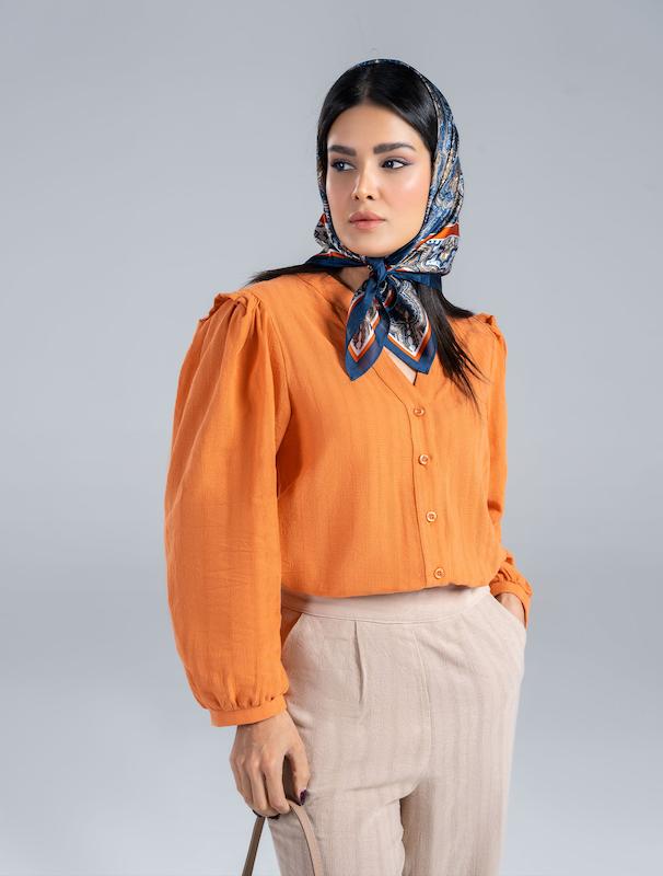 شومیز زنانه هوکانی کد 5019510 نارنجی