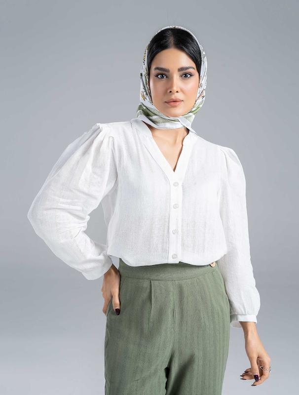 شومیز زنانه هوکانی کد 5019502 سفید