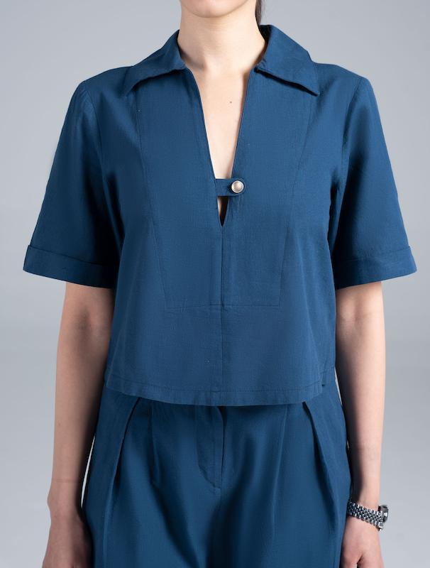 شومیز زنانه هوکانی کد 5019204 سرمه ای