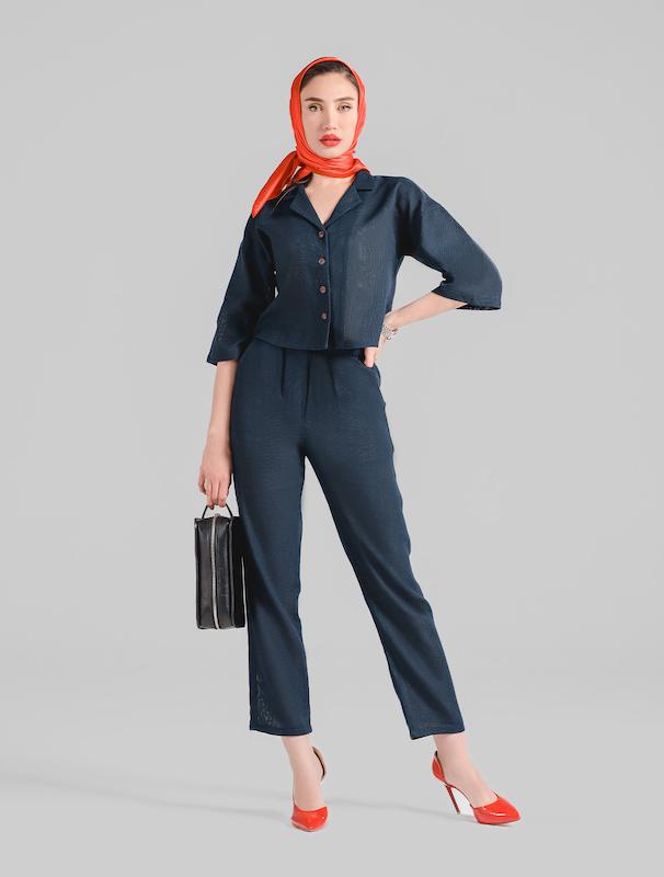 شومیز زنانه هوکانی کد 5018404 سرمه ای 