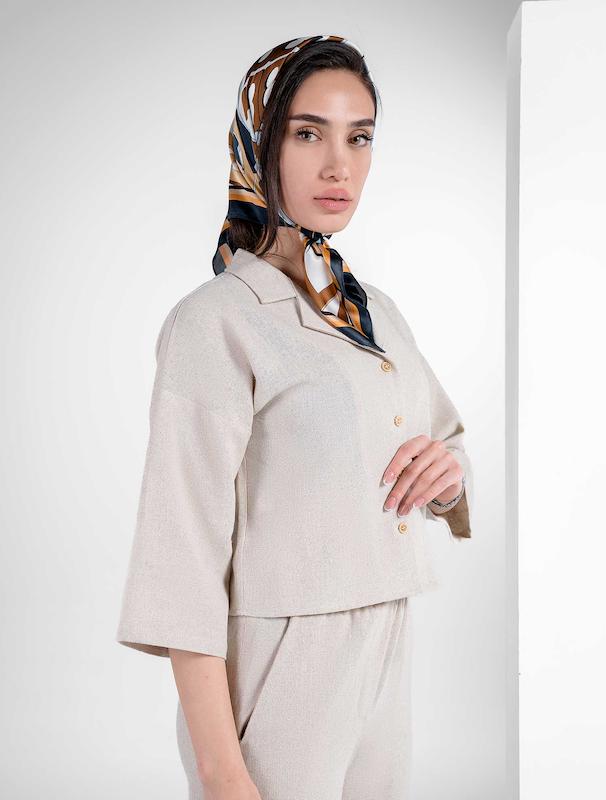 شومیز زنانه هوکانی کد 5018427 کرم روشن