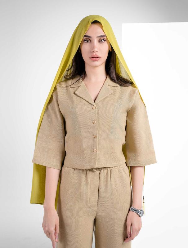 شومیز زنانه هوکانی کد 5018428 کرم تیره