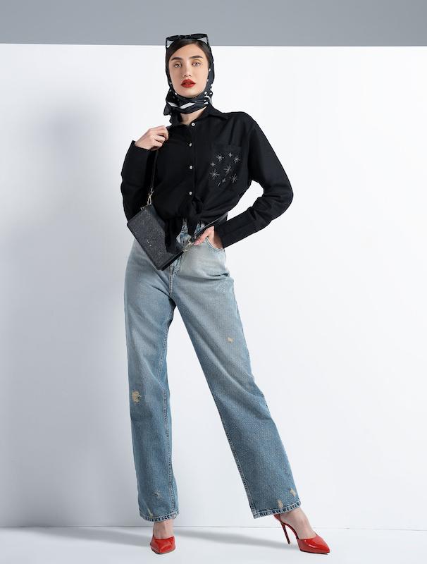 شومیز زنانه هوکانی کد 5018101 مشکی