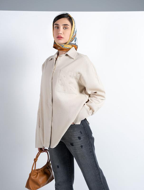 شومیز زنانه هوکانی کد 5018127 کرم روشن