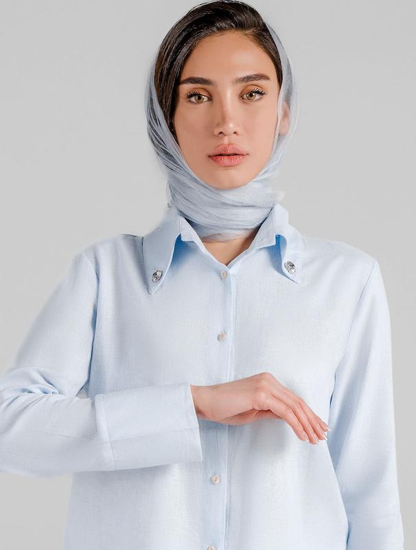 شومیز زنانه هوکانی کد 5018016 آبی روشن 