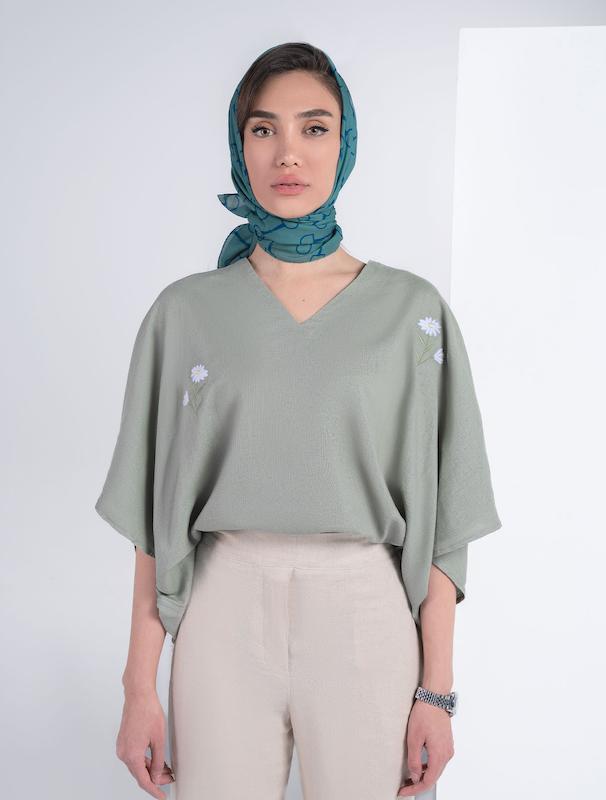 شومیز زنانه هوکانی کد 5017912 سبز روشن