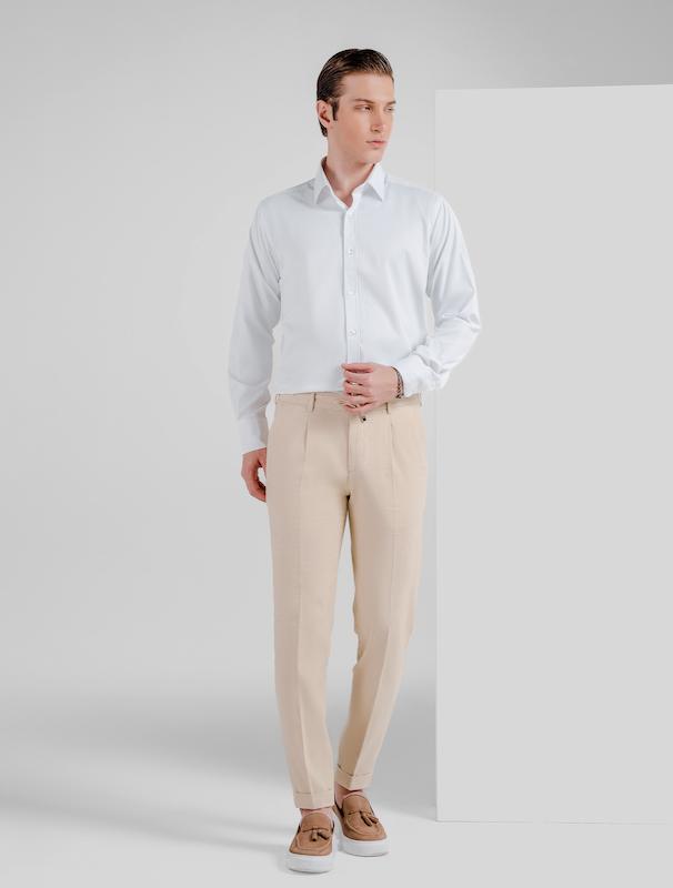 شلوار کتان مردانه هوکانی کد 1066127 کرم روشن