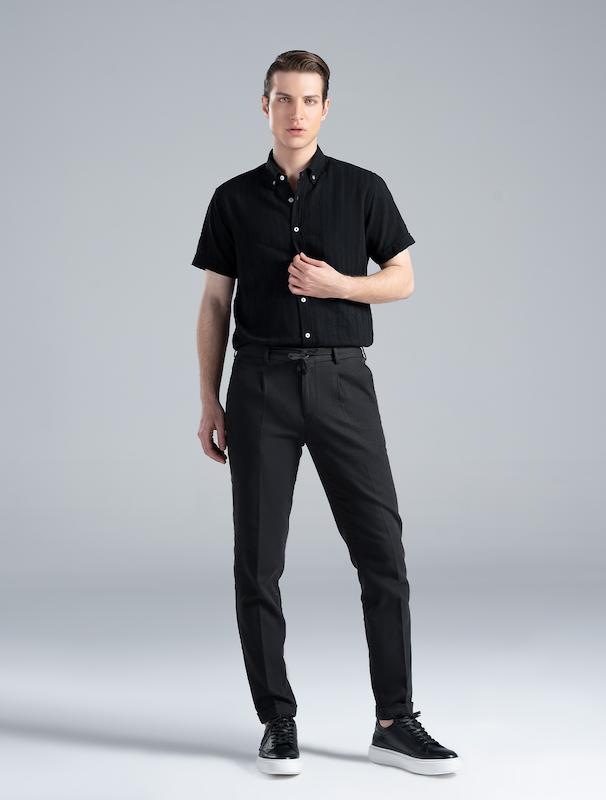 شلوار کتان مردانه هوکانی کد 1065801 مشکی