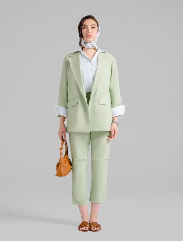 شلوار پارچه ای زنانه هوکانی کد 5017812 سبز روشن