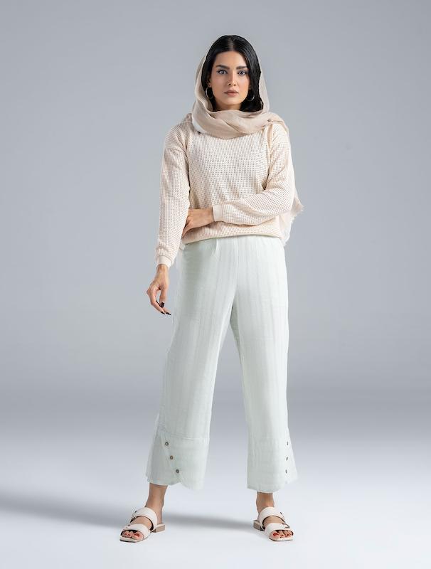 شلوار پارچه ای زنانه هوکانی کد 5019912 سبز روشن