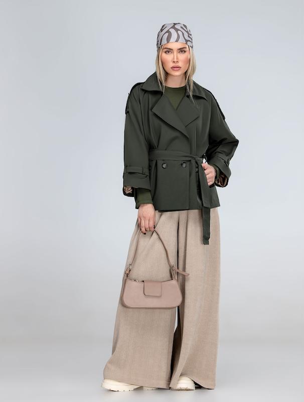 بارانی زنانه هوکانی کد 5037013 سبز تیره