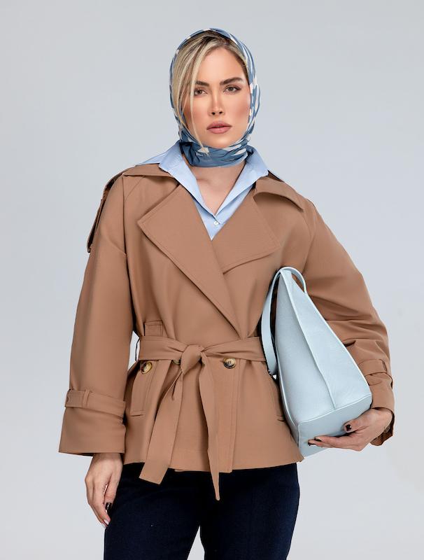 بارانی زنانه هوکانی کد 5037053 شتری