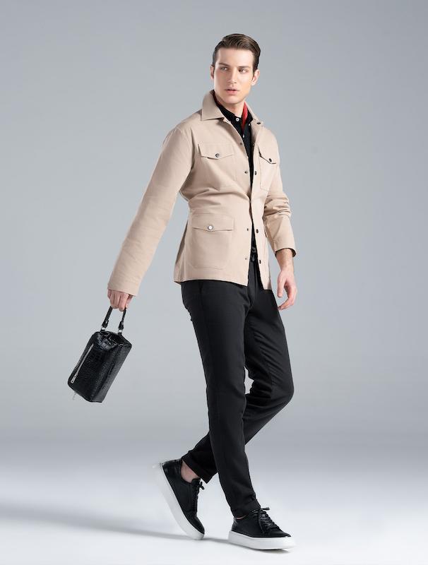 ژاکت مردانه هوکانی کد 1063928 کرم تیره