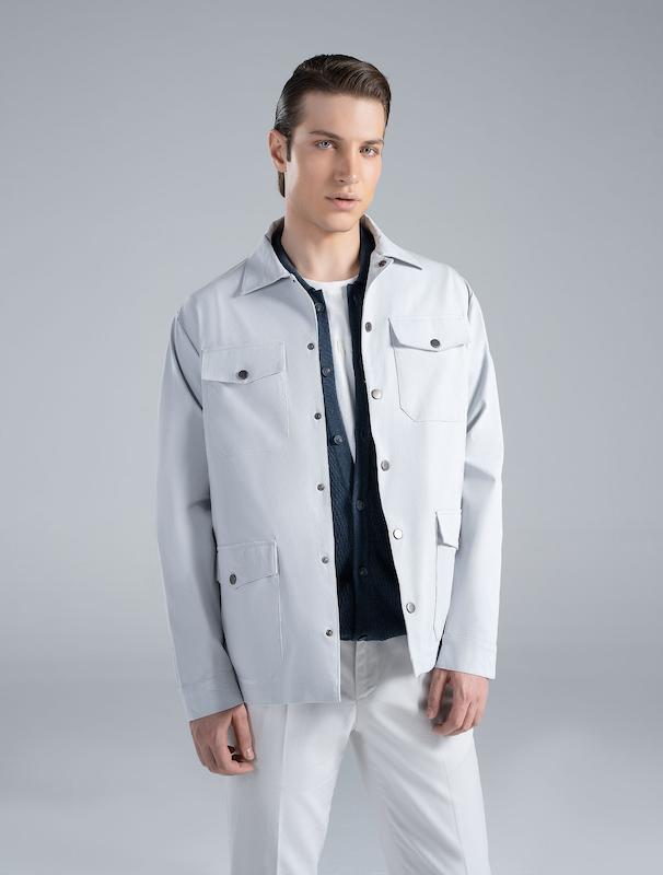 ژاکت مردانه هوکانی کد 1063930 طوسی روشن